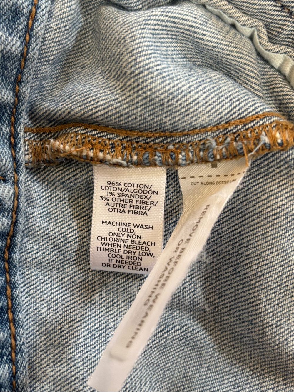 LOFT Light Blue Denim Jacket with Frayed Collar - Picture 7 of 7